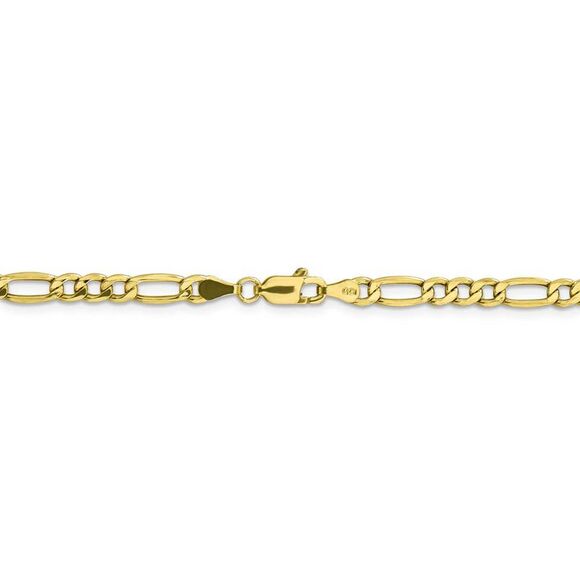 4.5mm, 10k Yellow Gold Hollow Figaro Chain Necklace, 16 Inch